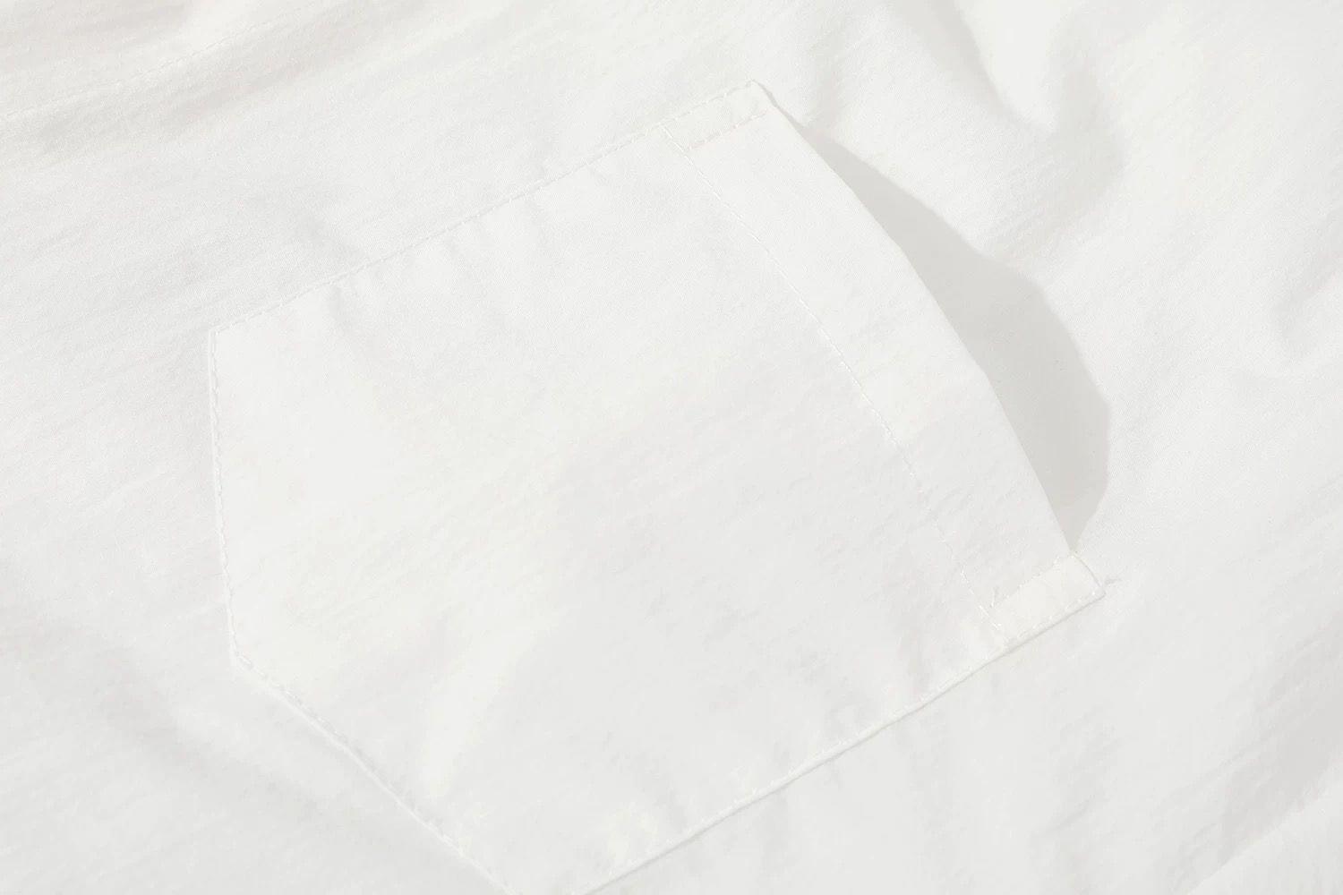 モード系 【レースインナー付き 変形レイヤードシャツアウター（ホワイト／ブラック）】