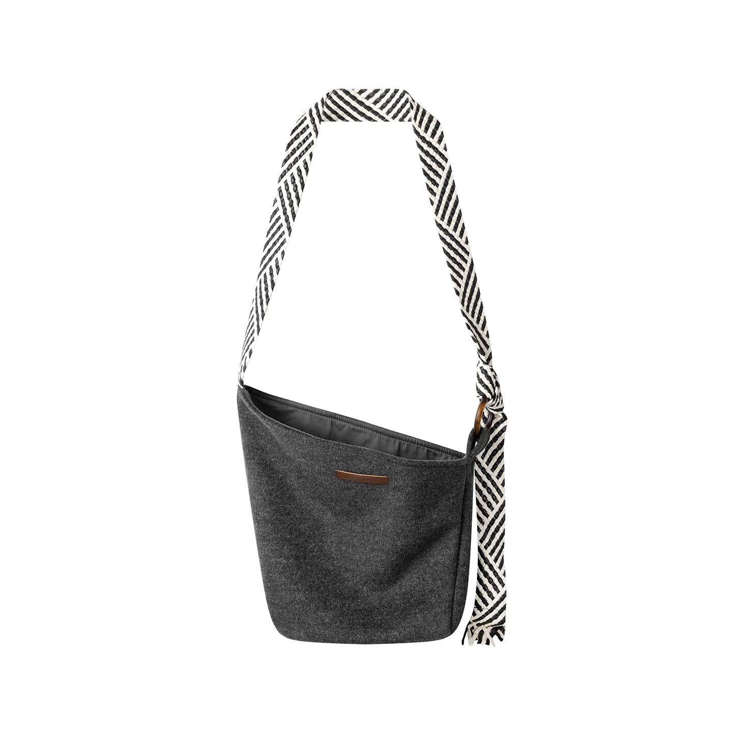 モード系 【S〜L展開】ウールライク ミドル丈ダブルアウター＋ショルダーバッグセット