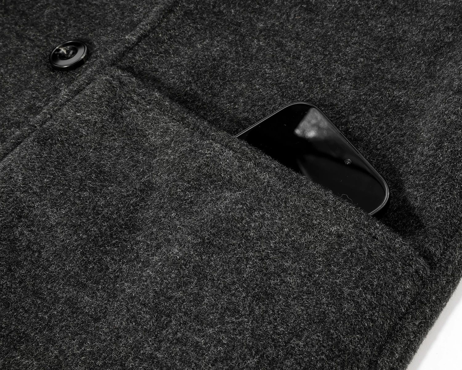 モード系 【S〜L展開】ウールライク ミドル丈ダブルアウター＋ショルダーバッグセット