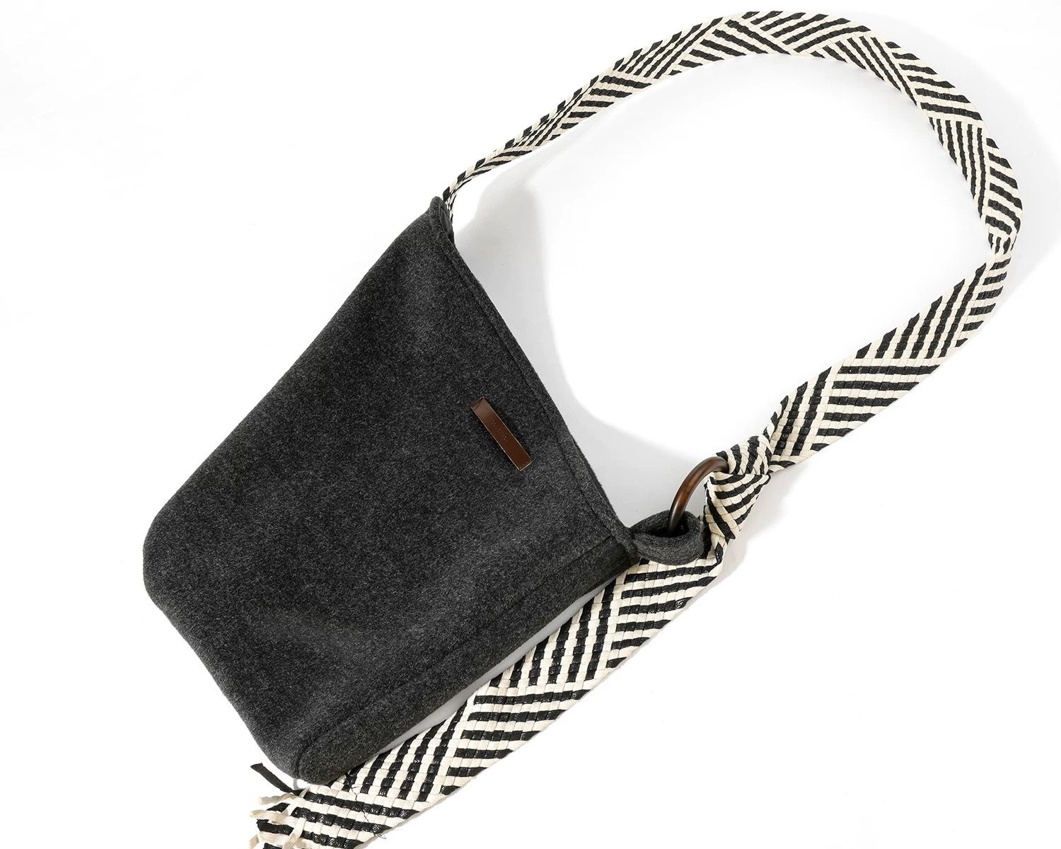 モード系 【S〜L展開】ウールライク ミドル丈ダブルアウター＋ショルダーバッグセット