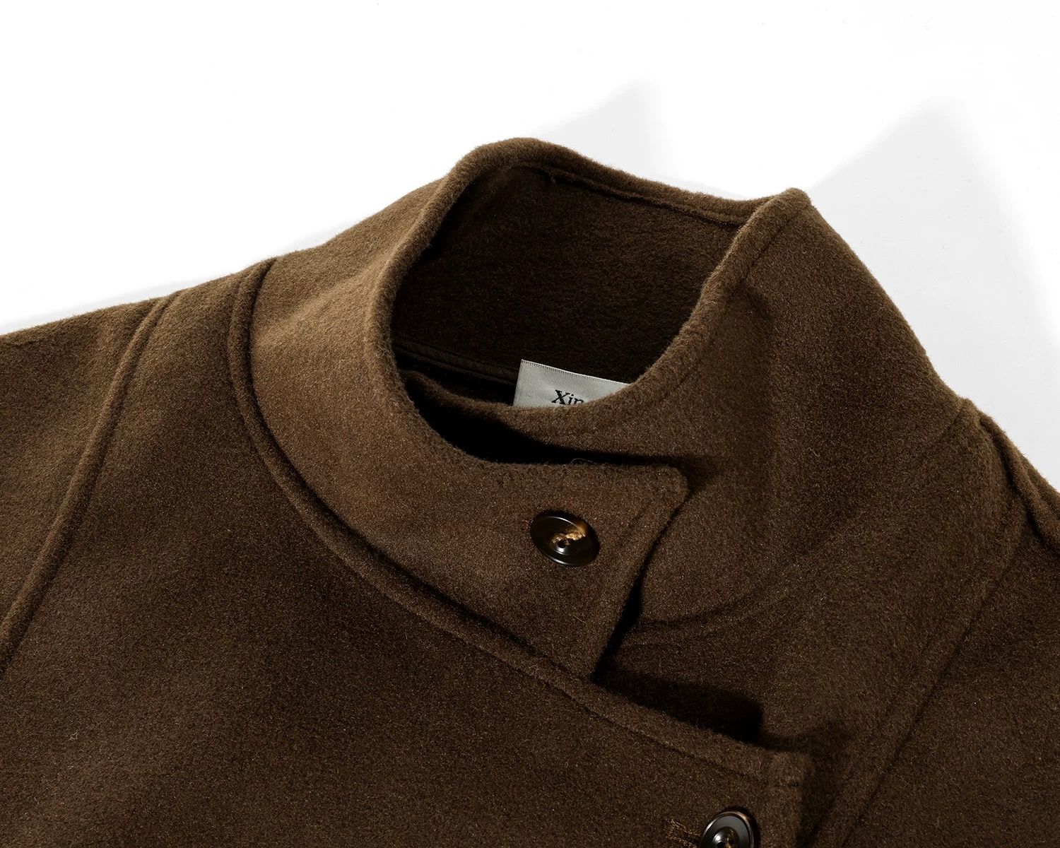 モード系 【S〜L展開】ウールライク ミドル丈ダブルアウター＋ショルダーバッグセット