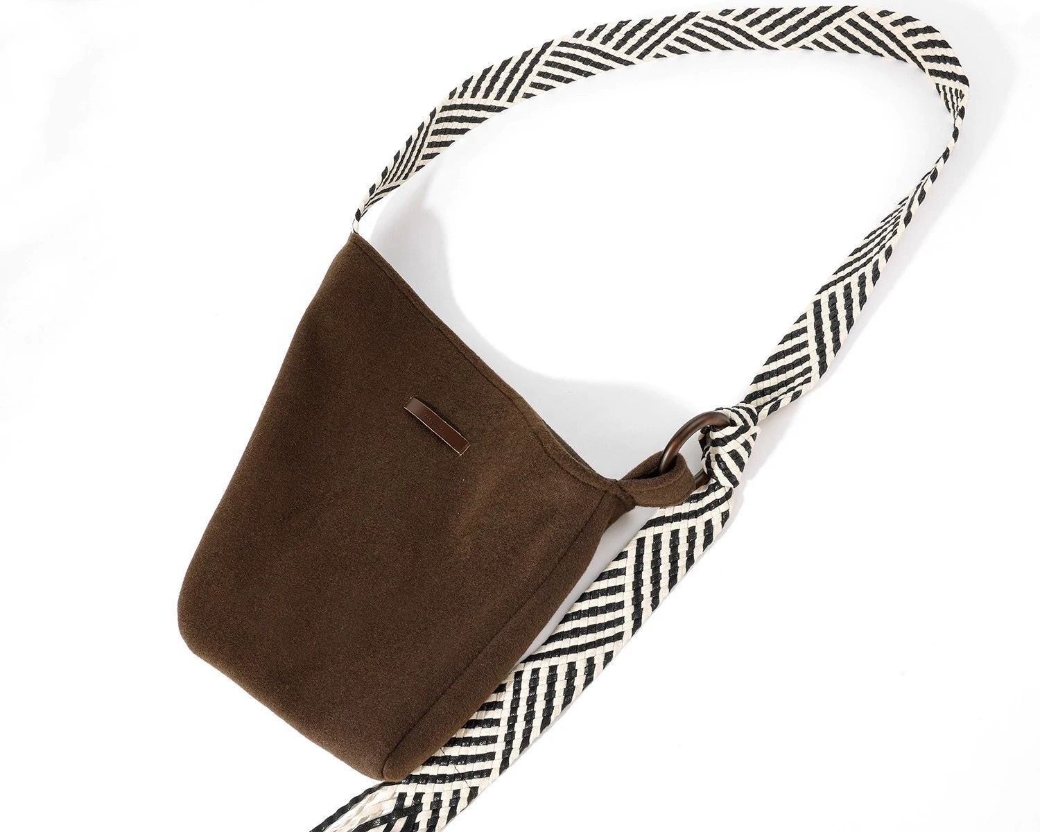 モード系 【S〜L展開】ウールライク ミドル丈ダブルアウター＋ショルダーバッグセット