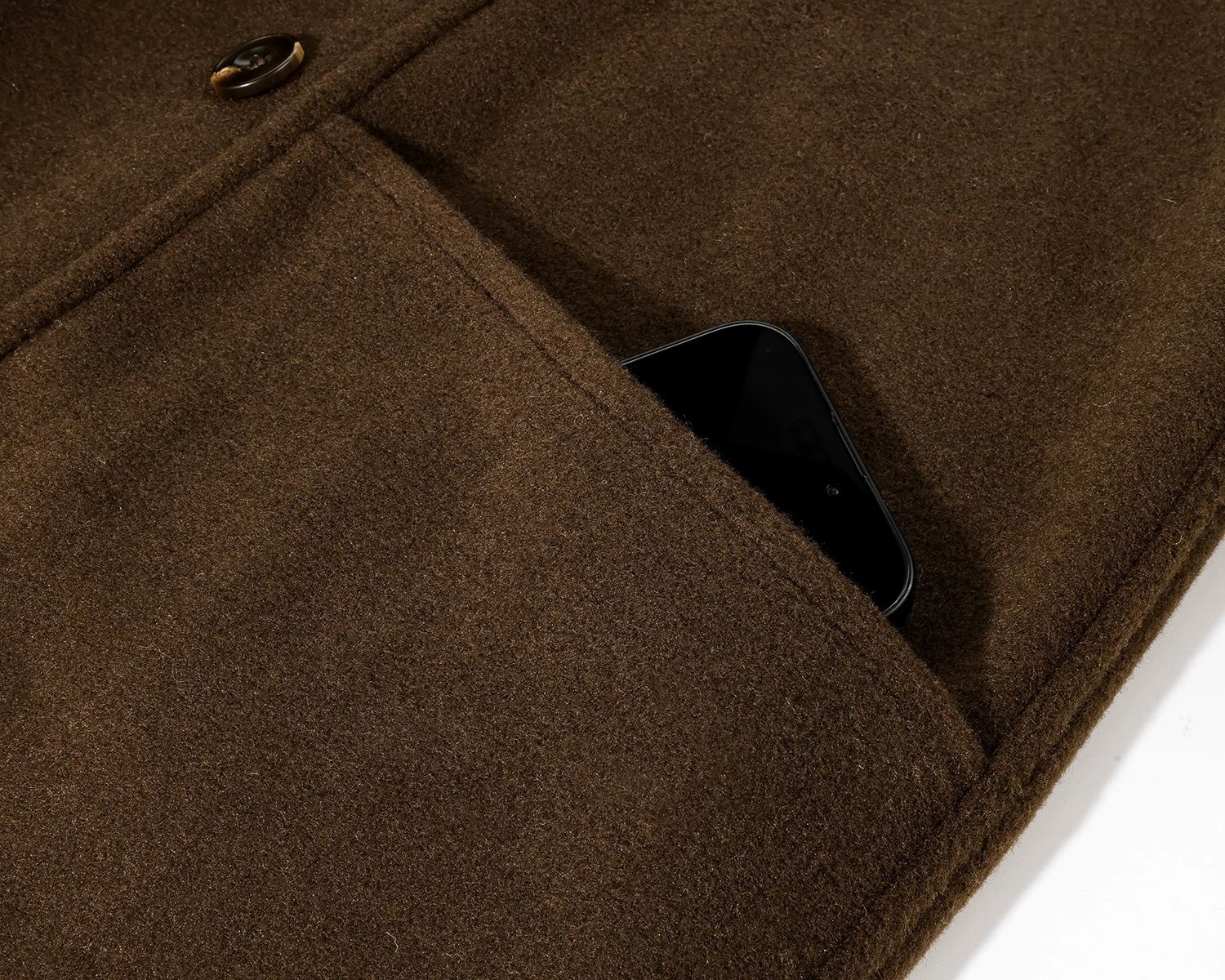 モード系 【S〜L展開】ウールライク ミドル丈ダブルアウター＋ショルダーバッグセット