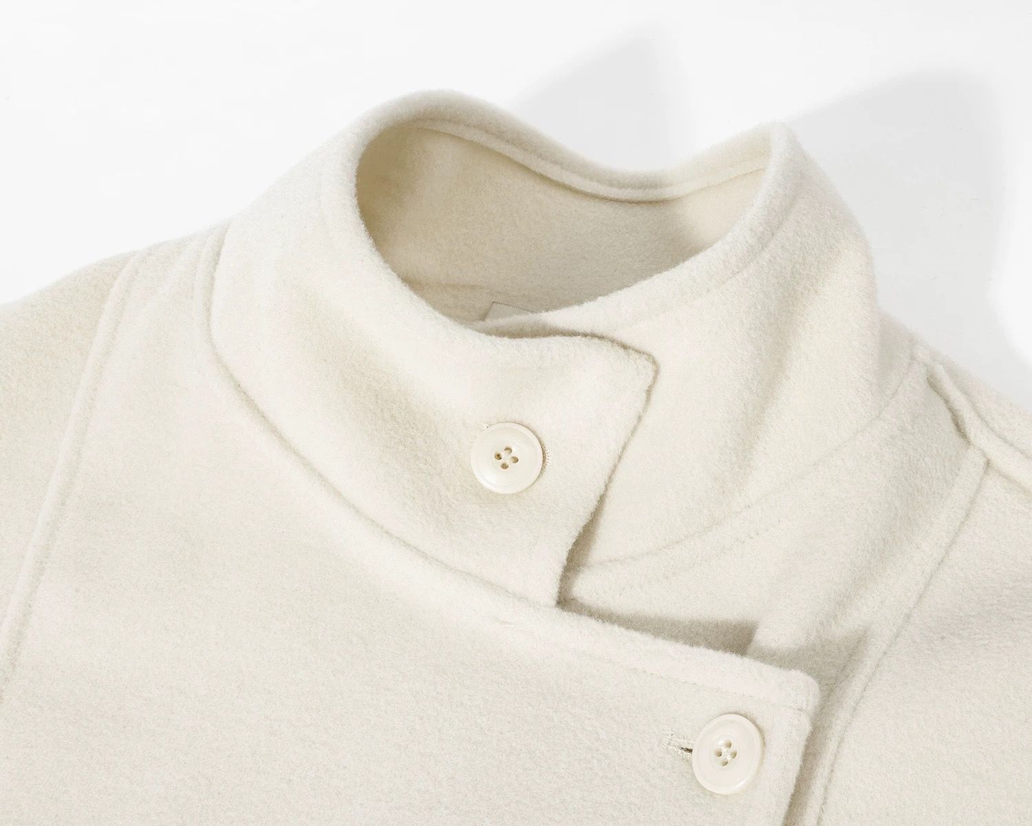 モード系 【S〜L展開】ウールライク ミドル丈ダブルアウター＋ショルダーバッグセット