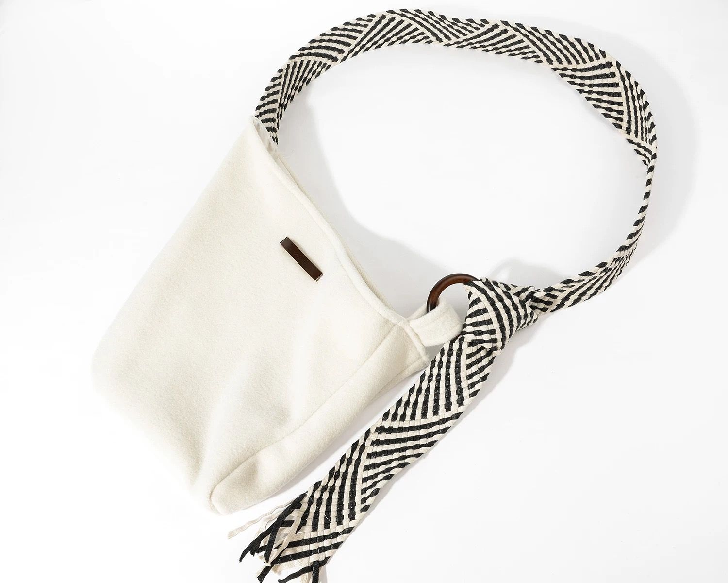 モード系 【S〜L展開】ウールライク ミドル丈ダブルアウター＋ショルダーバッグセット