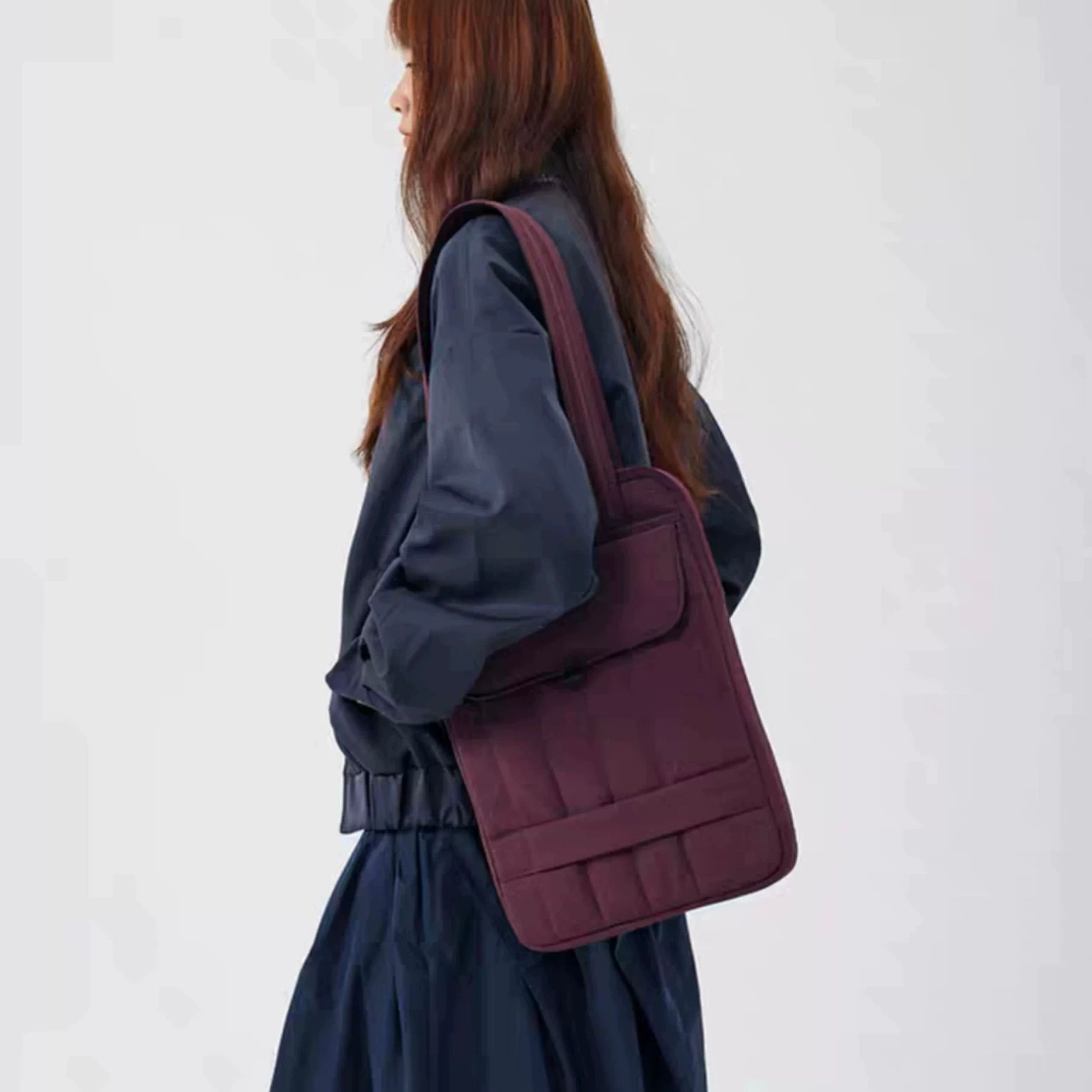 モード系 【PC対応】キルティングデザイン 2WAYショルダートートバッグ