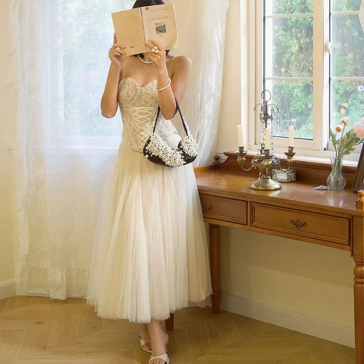 モード系 パール装飾ミニハンドバッグ