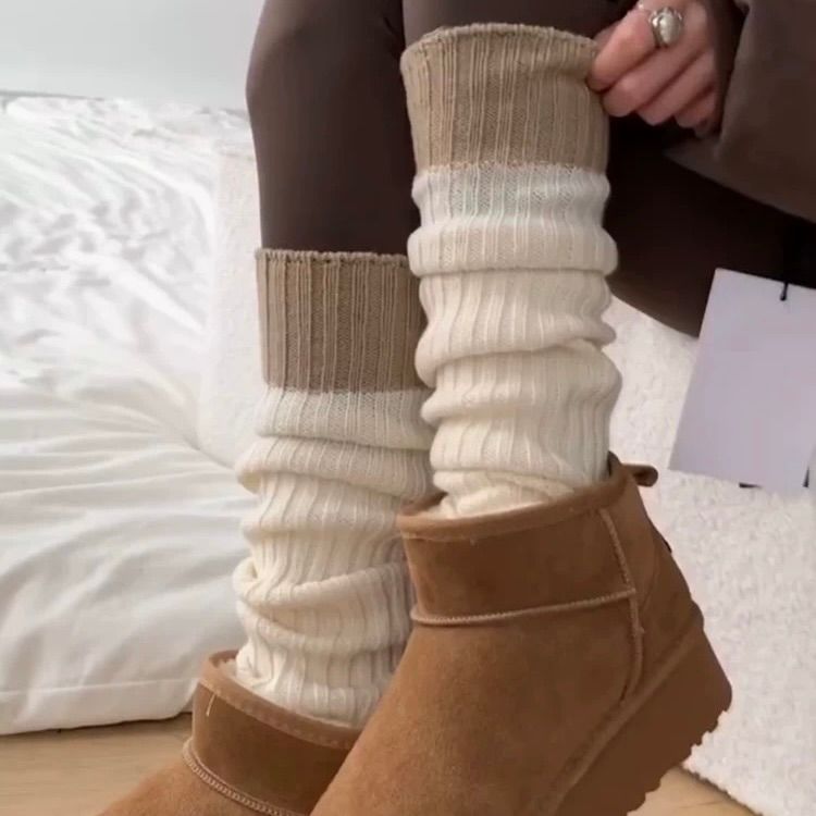 【1点無料】配色リブレッグウォーマーソックス｜お得なまとめ買いセット