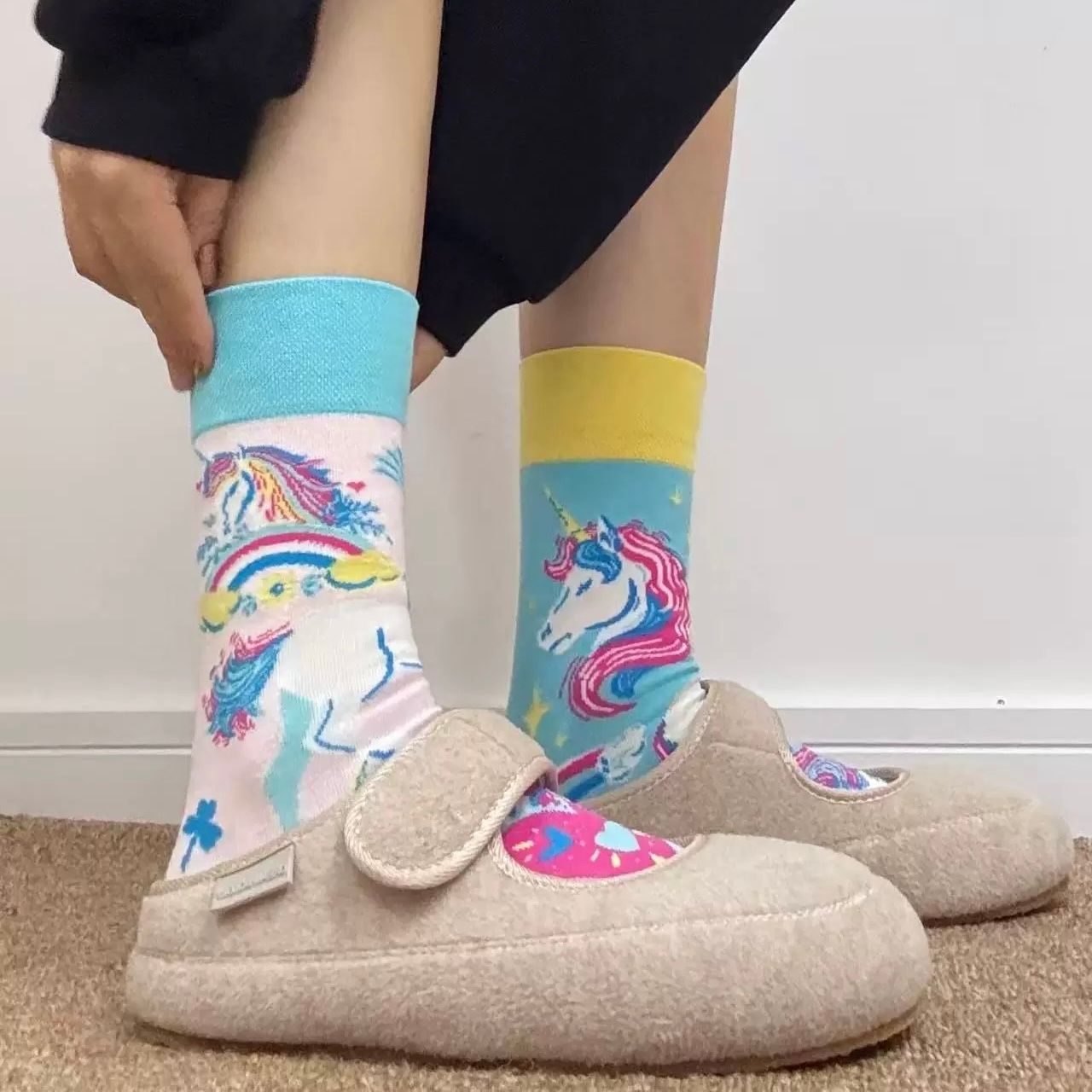 【1点無料】2026年アートプリントデザインソックス｜レディース モード柄ソックスセット