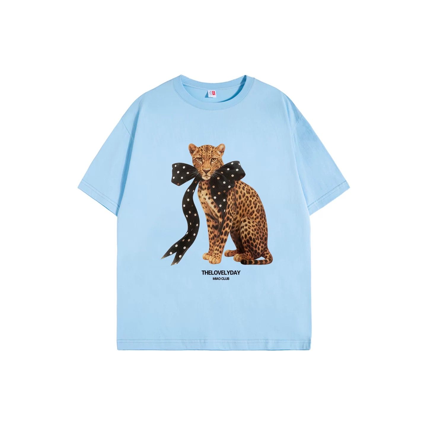 モード系 【S〜XL対応】ヒョウプリント ライトカラー半袖Tシャツ