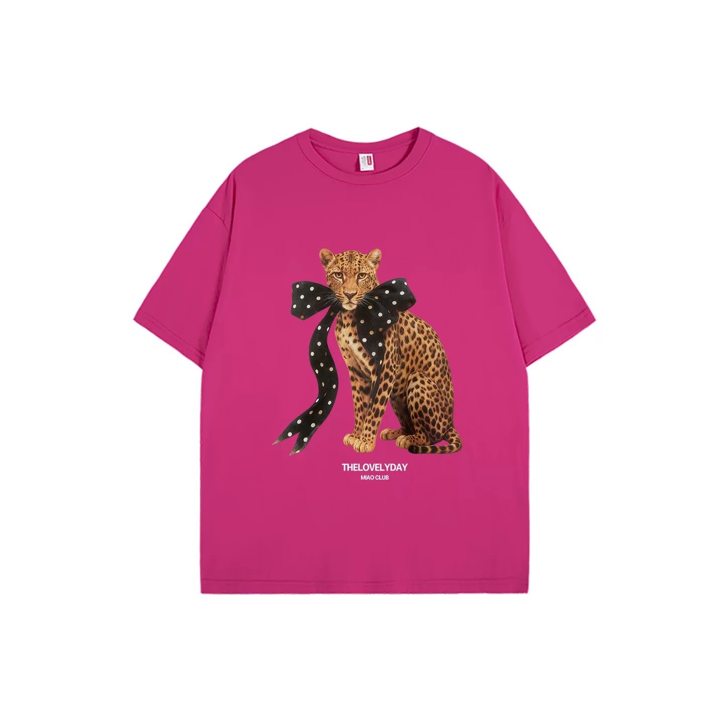 モード系【S〜XL対応】ヒョウプリント ダークカラー半袖Tシャツ