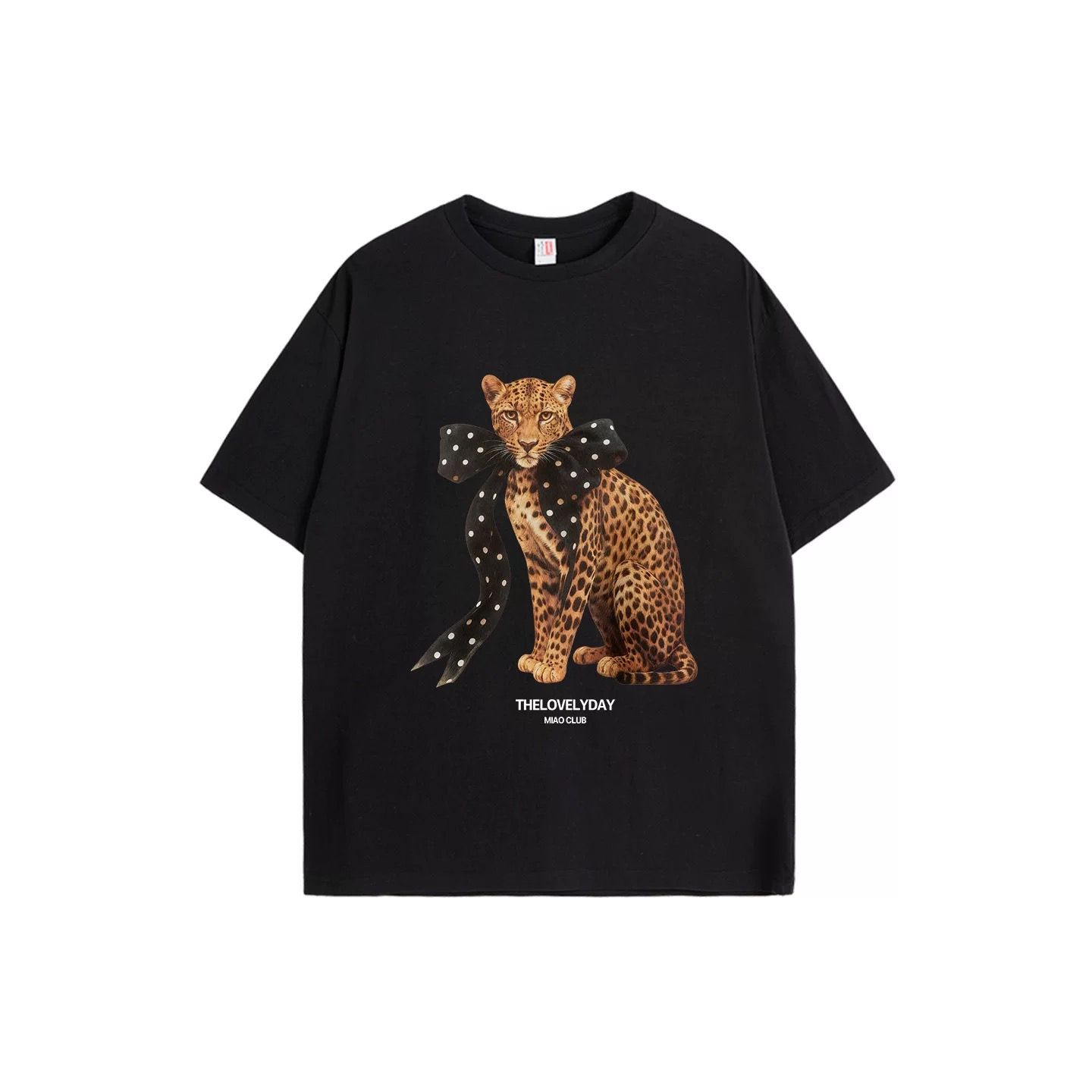 モード系【S〜XL対応】ヒョウプリント ダークカラー半袖Tシャツ