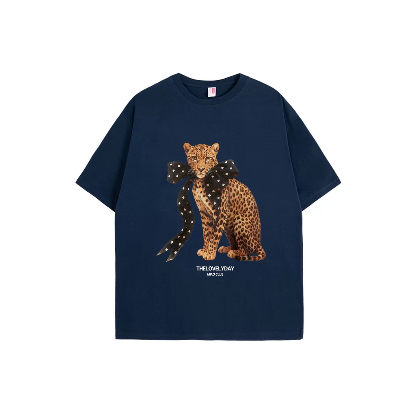 モード系【S〜XL対応】ヒョウプリント ダークカラー半袖Tシャツ