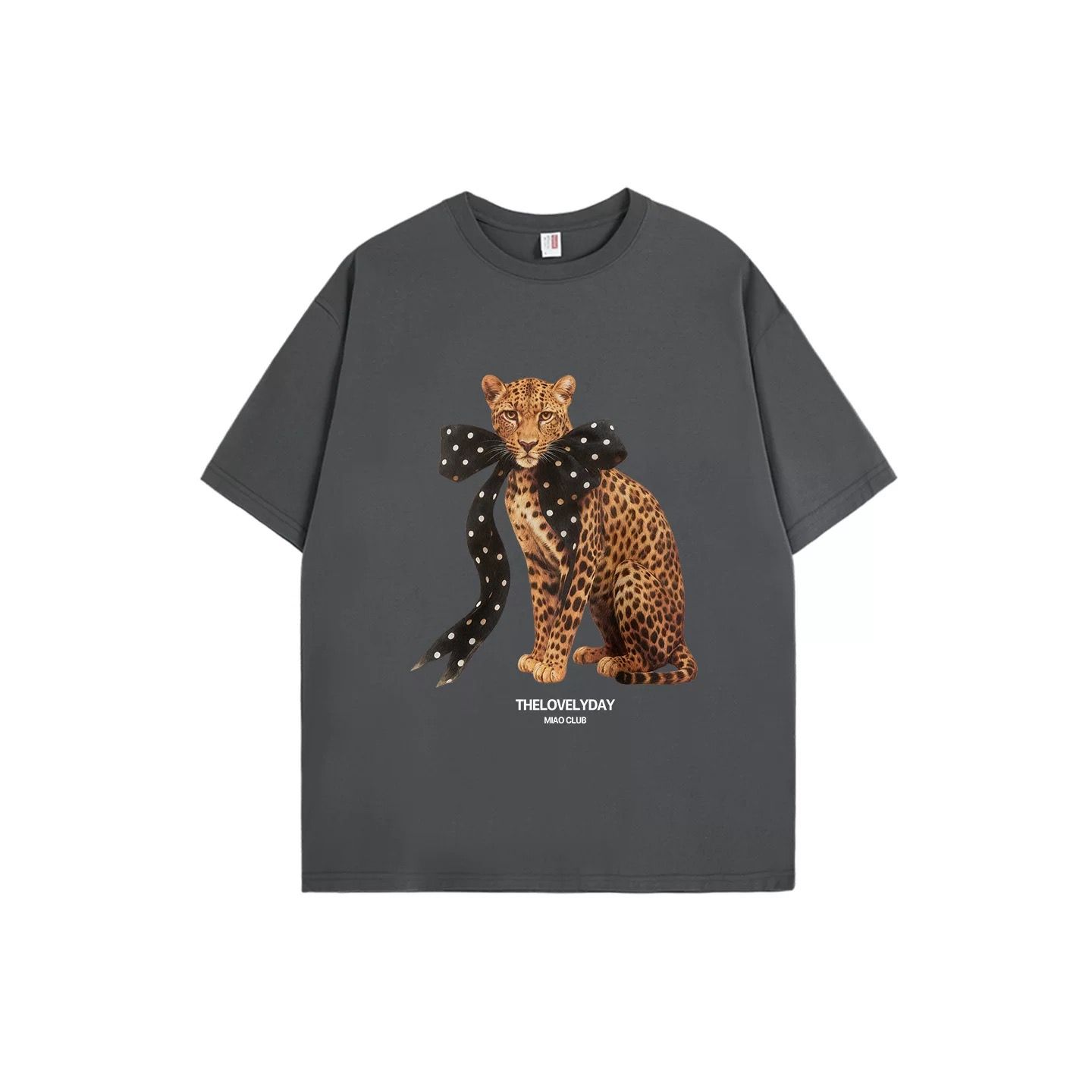 モード系【S〜XL対応】ヒョウプリント ダークカラー半袖Tシャツ