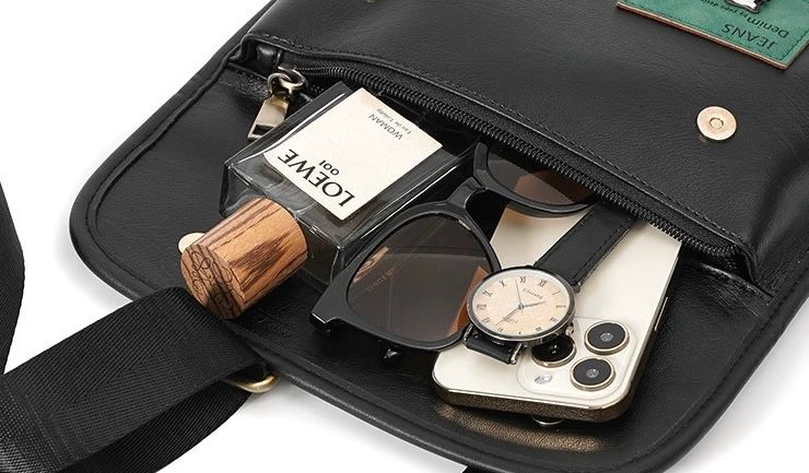 モード系 【ユニセックス】ヴィンテージ調レザーショルダーバッグ｜斜めがけメッセンジャー