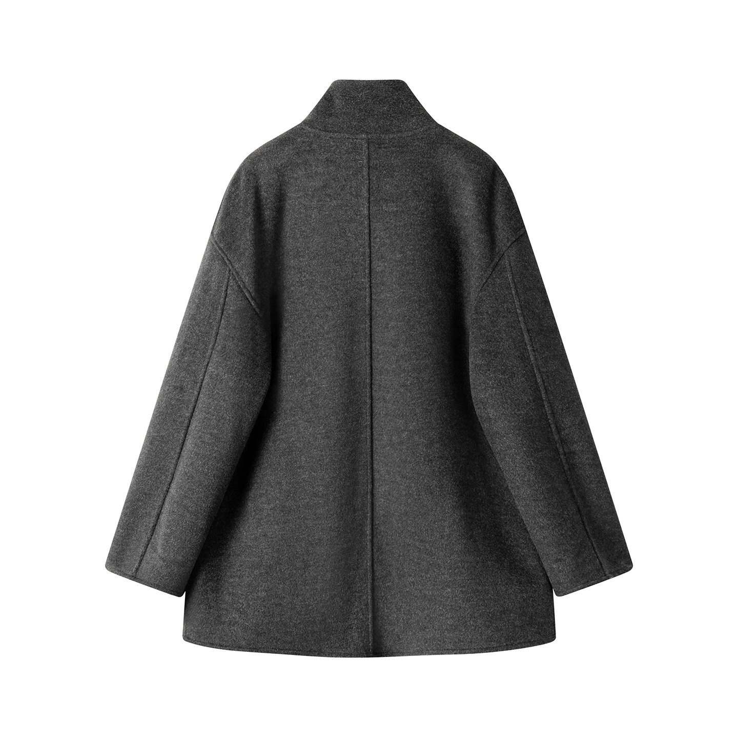 モード系 【S〜L展開】ウールライク ミドル丈ダブルアウター＋ショルダーバッグセット