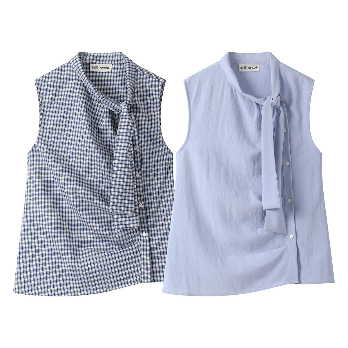 モード系 【M〜L対応】ボウタイデザイン ノースリーブトップス