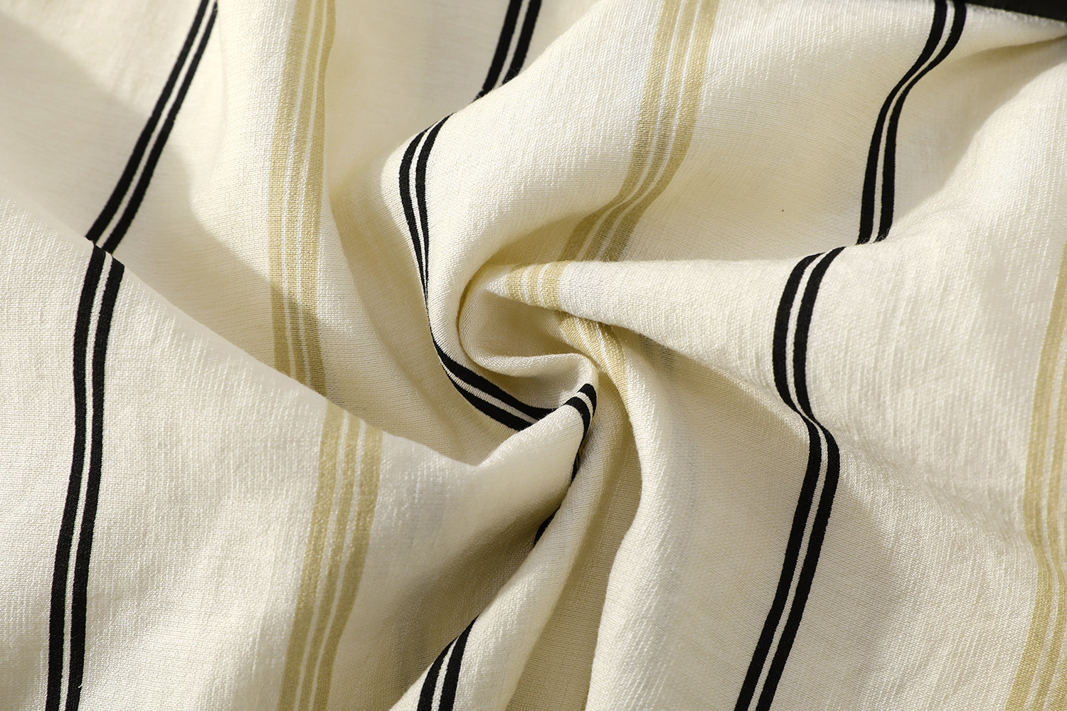 モード系 【FREE SIZE】リブ切替レイヤード風ストライプシャツトップス （ブラックリブ／ブラウンリブ）