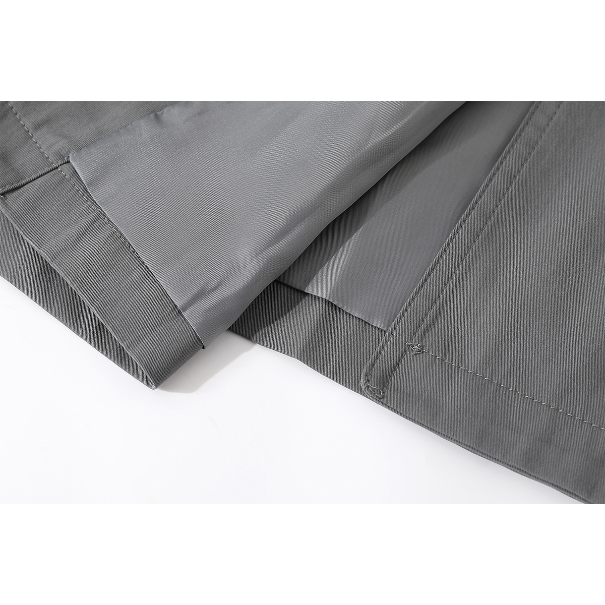 モード系 【M〜XL相当】異素材カラー切替 襟付きトレンチ風ロングアウター