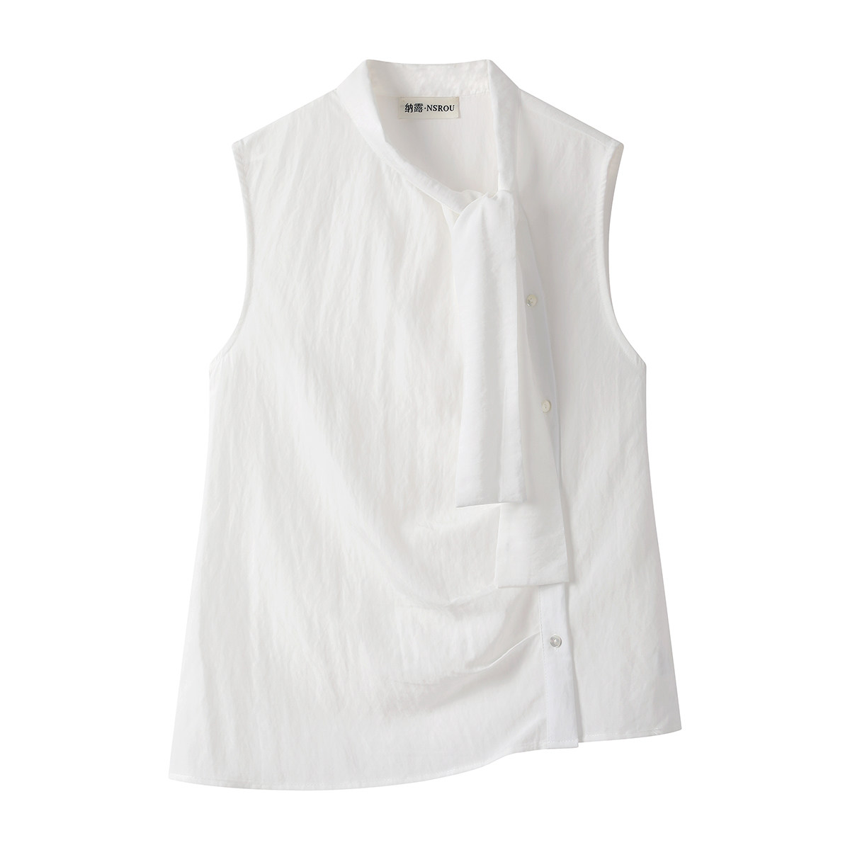 モード系 【M〜L対応】ボウタイデザイン ノースリーブトップス