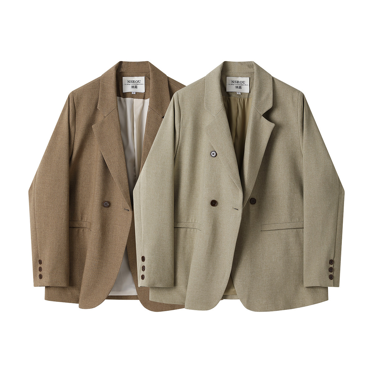 モード系 【M〜3XL対応】ダブルブレスト風 テーラードアウター