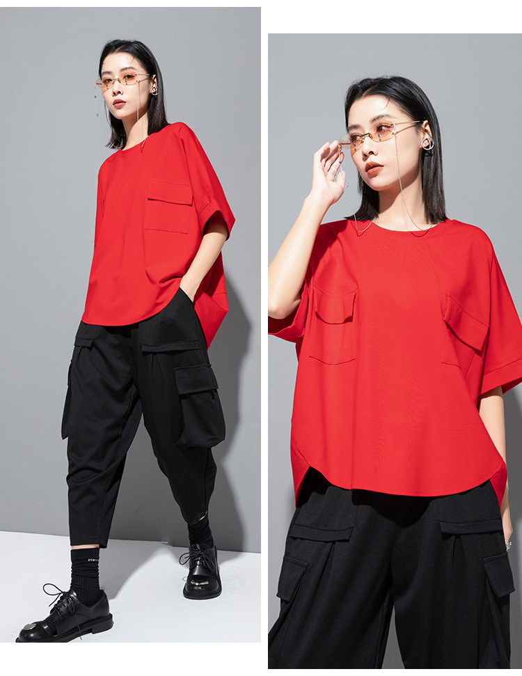モード系 【3色展開】ワイドシルエット コットンTシャツ｜モード感と着心地を両立した大人の抜け感トップス