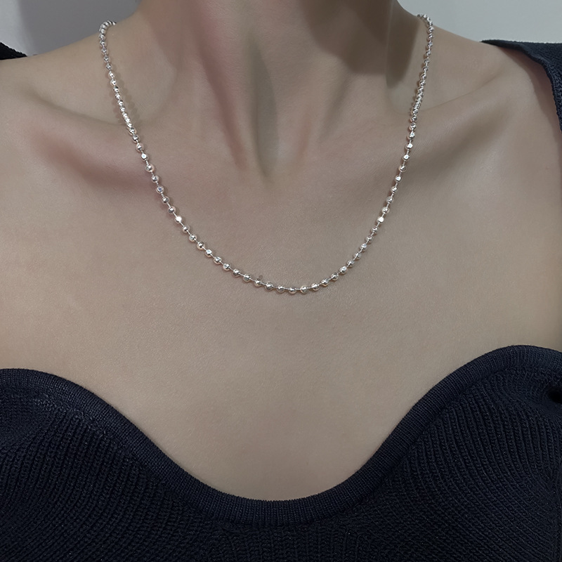 モード系 【S925】2wayトグルチェーン×ボールチェーン シルバーネックレス