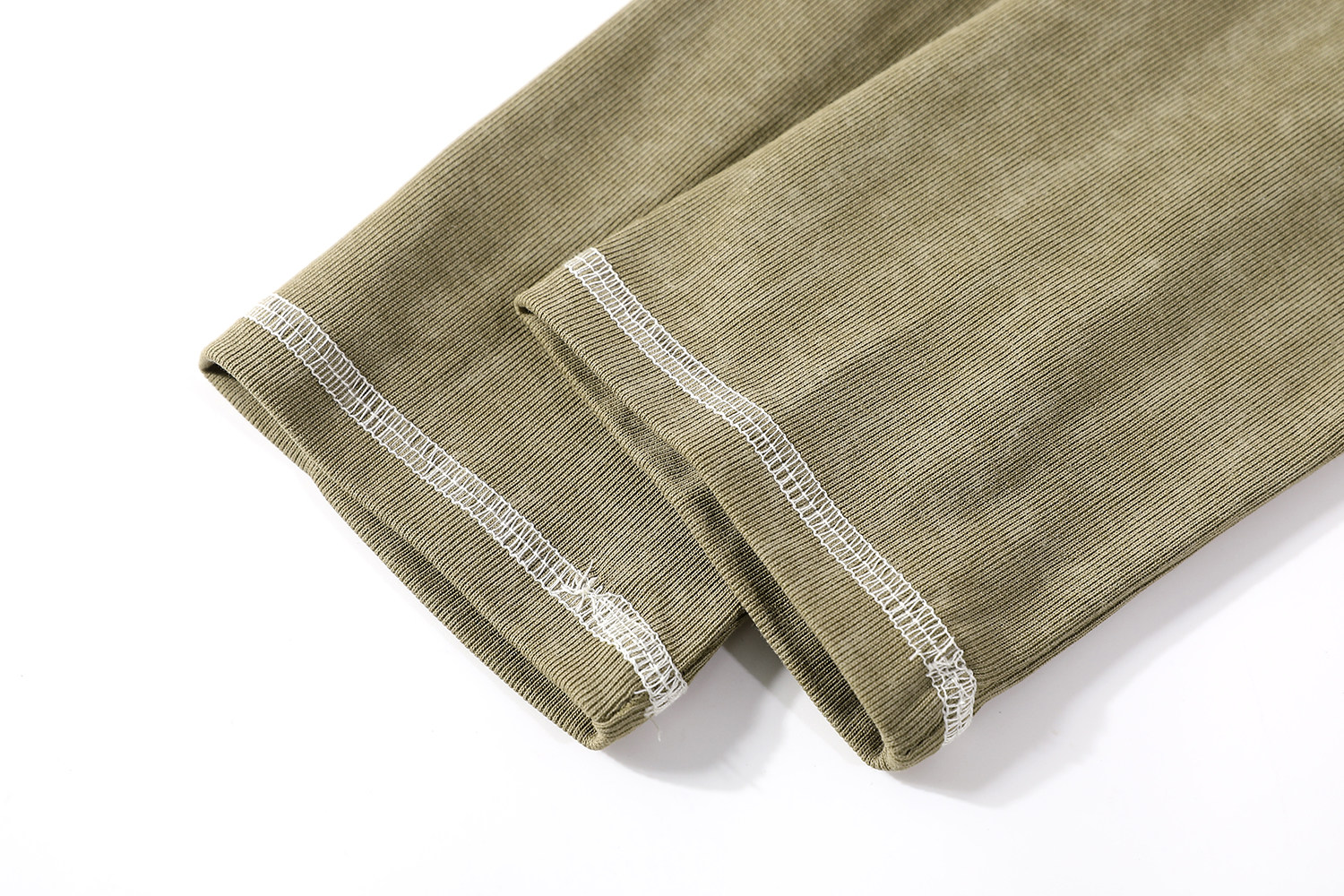 モード系 【2色展開】配色リブ切替 ロゴロングスリーブTシャツ