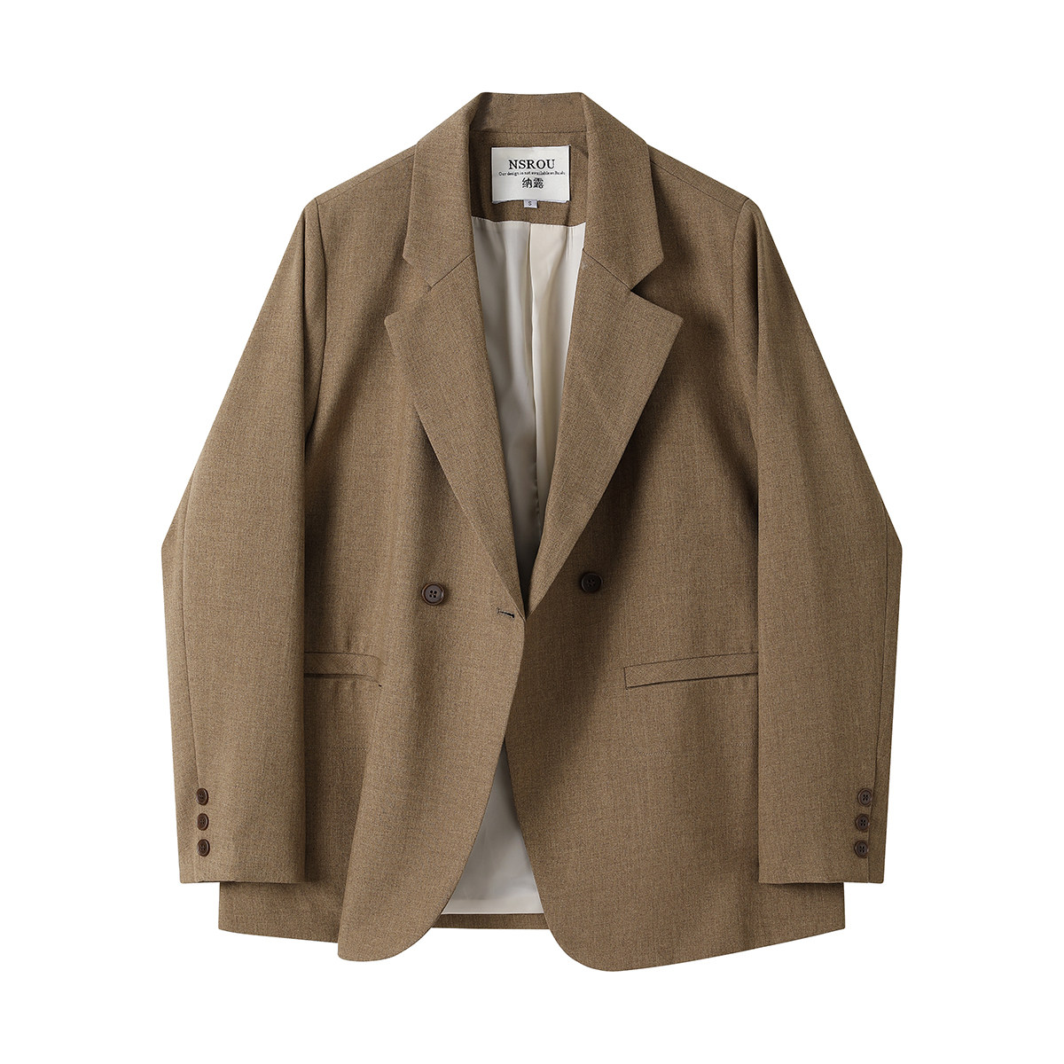 モード系 【M〜3XL対応】ダブルブレスト風 テーラードアウター