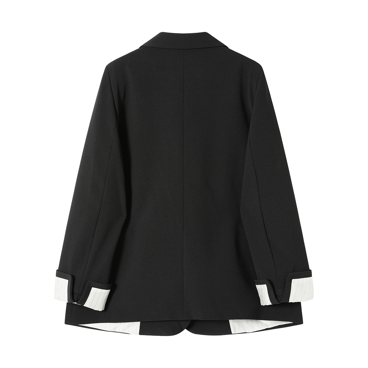 モード系 M〜XL対応】ダブルブレスト テーラードライトジャケット（ブラック／カーキ）