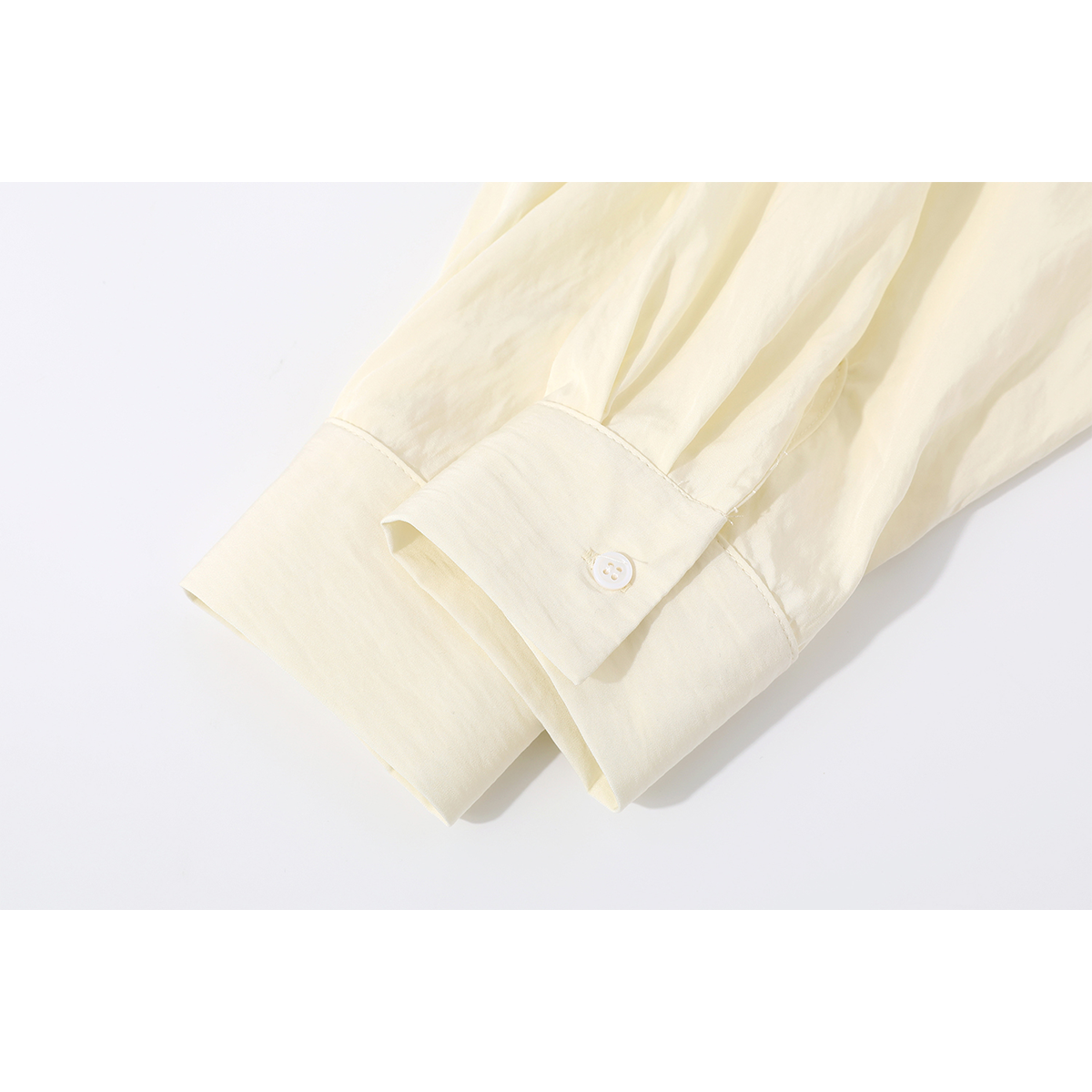 モード系 【M〜XL相当】レース切替 ショート丈シャツ｜レディース シアー レース ブラウス