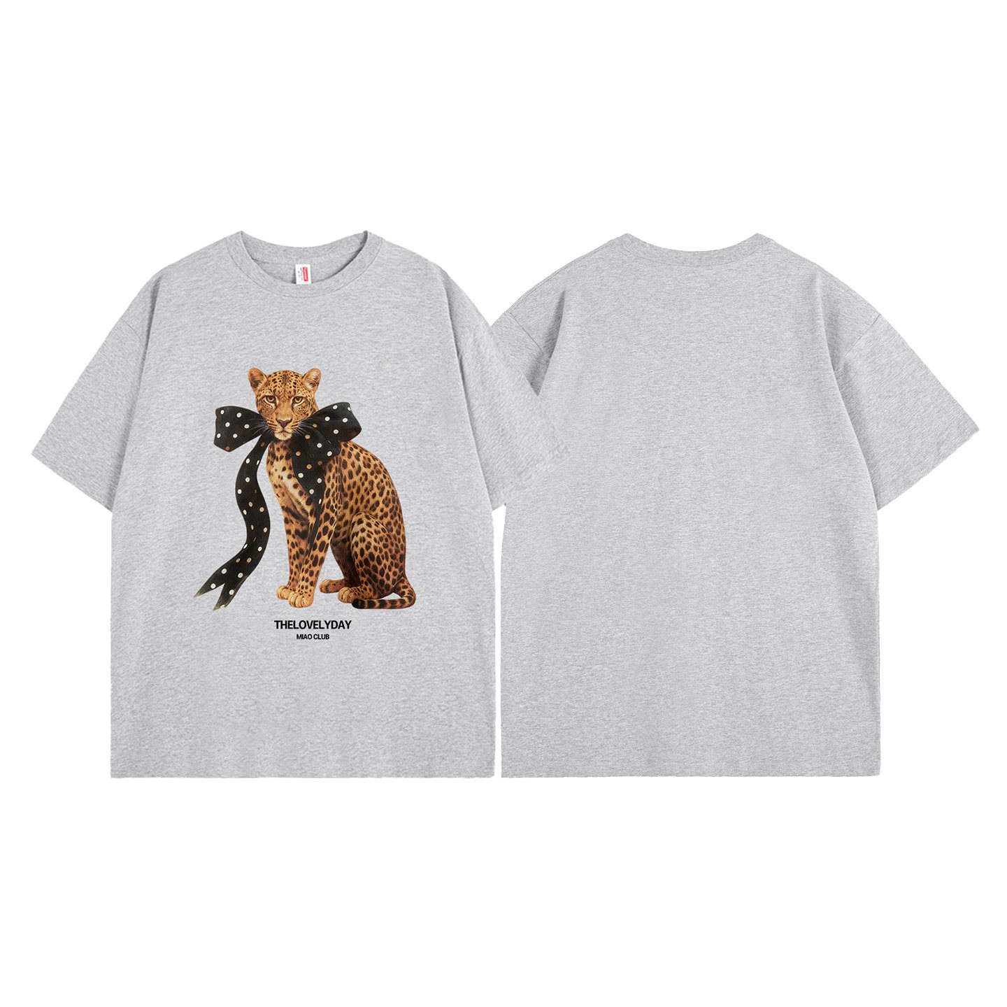 モード系 【S〜XL対応】ヒョウプリント ライトカラー半袖Tシャツ