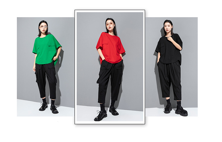 モード系 【3色展開】ワイドシルエット コットンTシャツ｜モード感と着心地を両立した大人の抜け感トップス