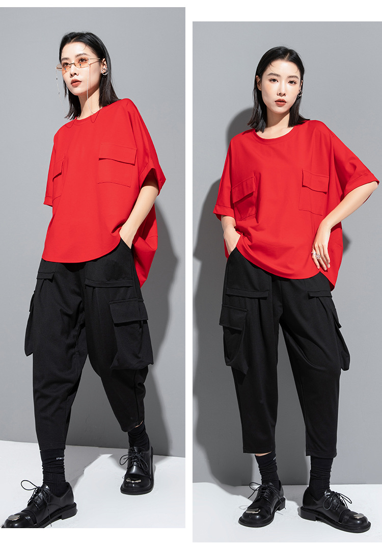 モード系 【3色展開】ワイドシルエット コットンTシャツ｜モード感と着心地を両立した大人の抜け感トップス