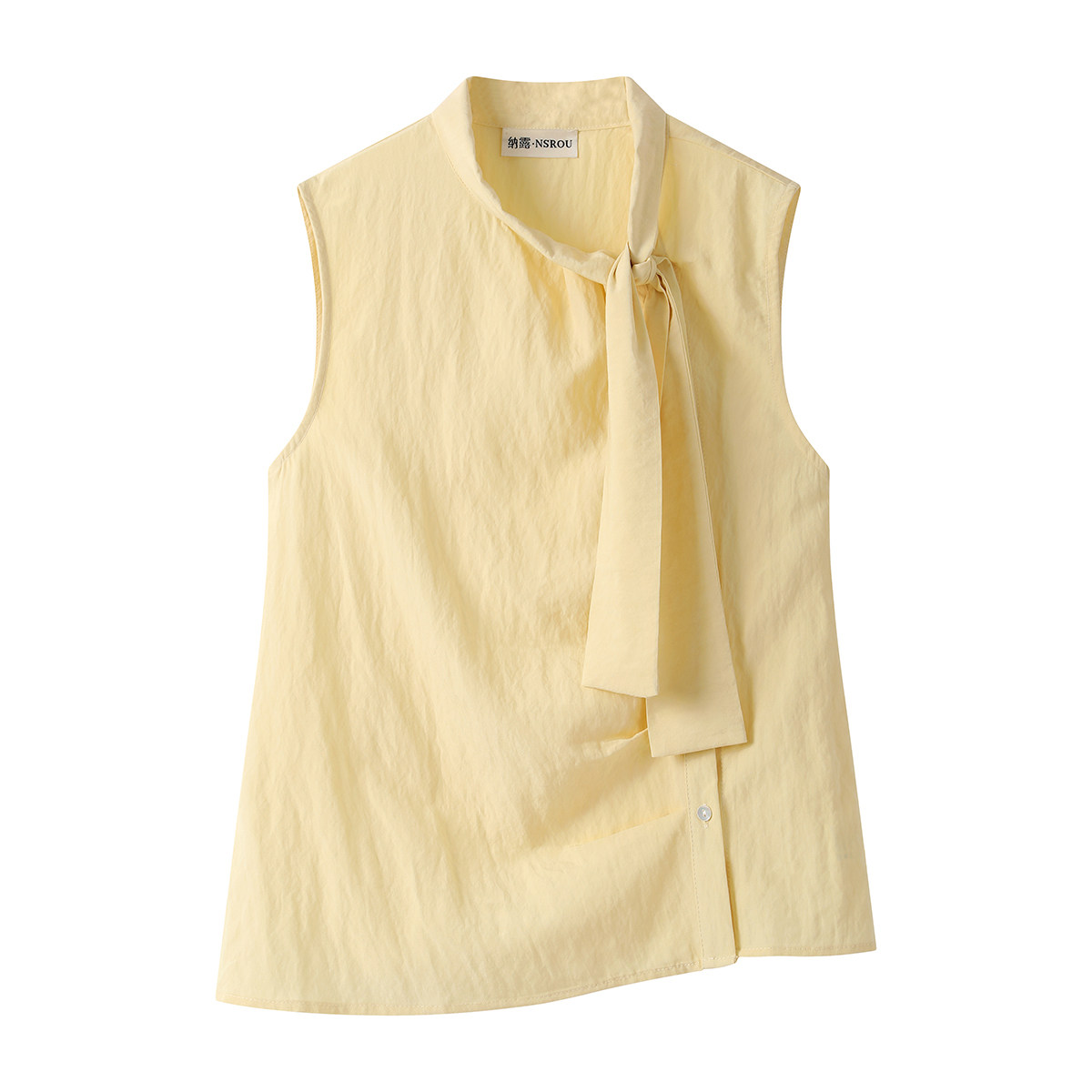 モード系 【M〜L対応】ボウタイデザイン ノースリーブトップス