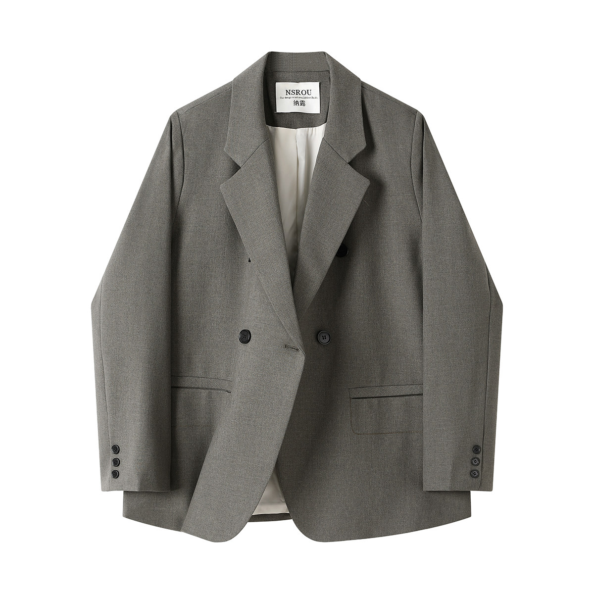 モード系 【M〜3XL対応】ダブルブレスト風 テーラードアウター