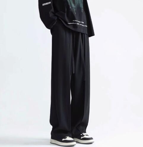 メンズカジュアルスーツ メンズワイドパンツ　ゆったりスラックス