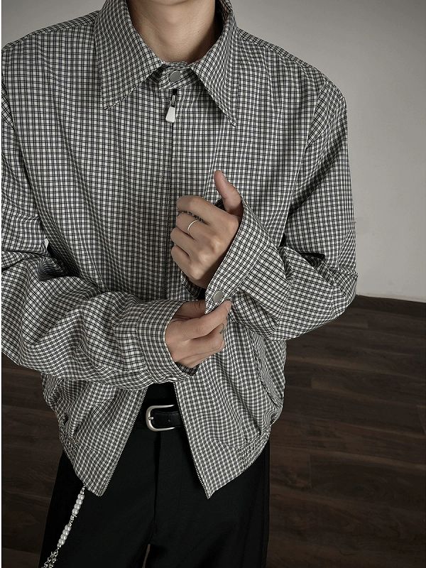 メンズカジュアルスーツ メンズ チェック柄 長袖シャツ カジュアル 秋冬