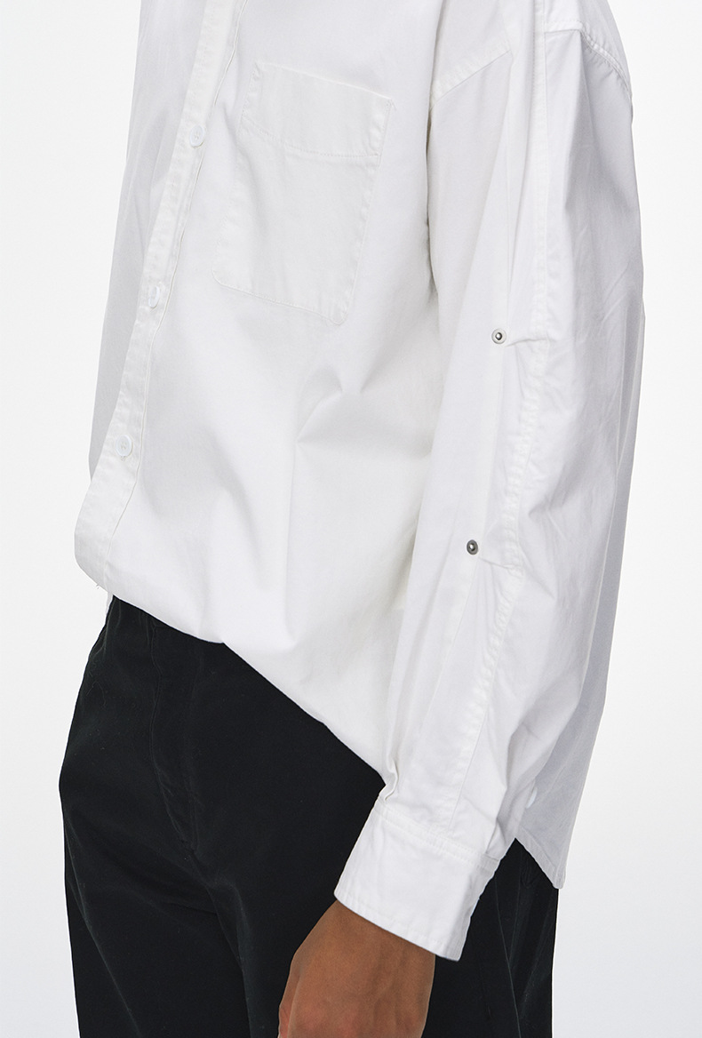 メンズカジュアルスーツ 男性用 秋新作 作業風 洗い加工 長袖襟付きシャツ