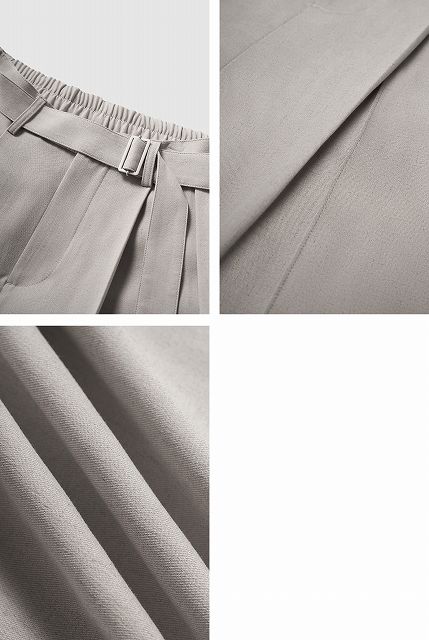 メンズカジュアルスーツ メンズ ワイドパンツ ベルト付き 秋冬 全3色