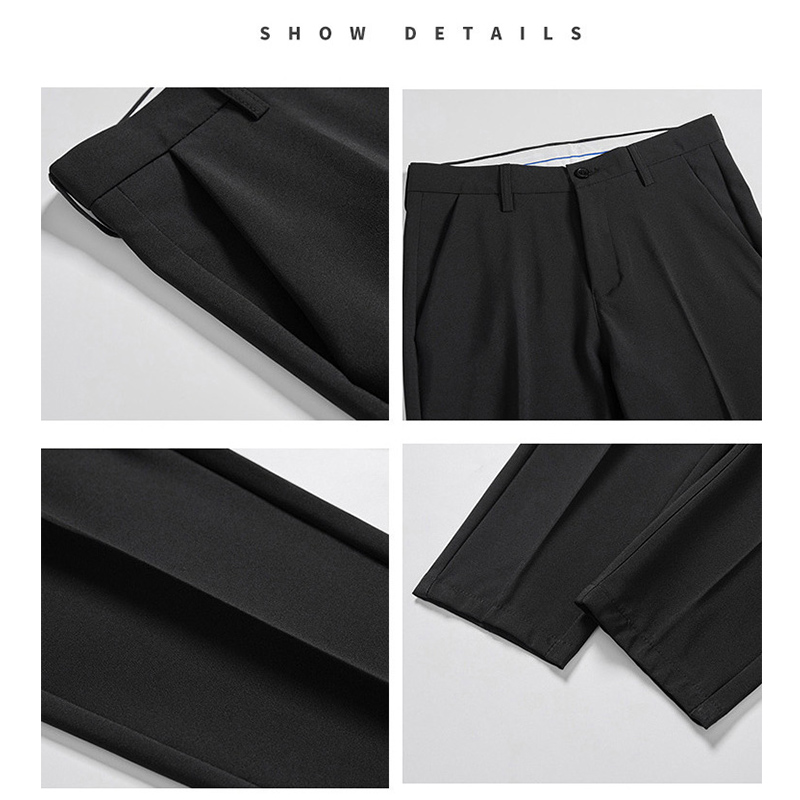 メンズカジュアルスーツ 軽量薄手九分丈スラックスパンツ紳士用春夏
