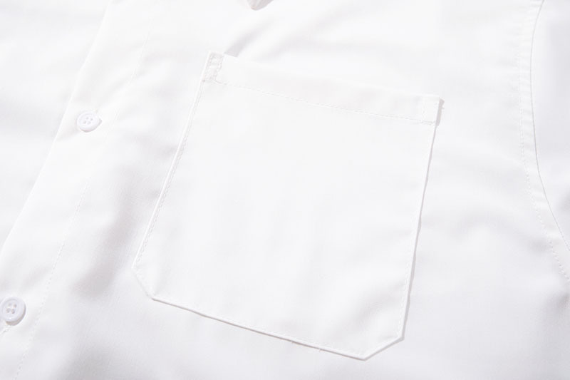 メンズカジュアルスーツ 刺繍入り長袖シャツ白黒二色展開