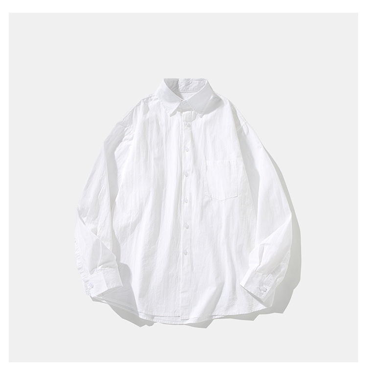 メンズカジュアルスーツ 無地長袖シャツ 全3色 春秋対応