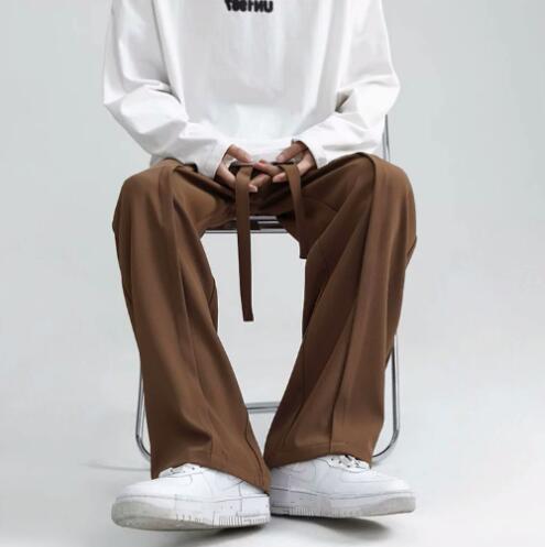 メンズカジュアルスーツ メンズワイドパンツ　ゆったりスラックス