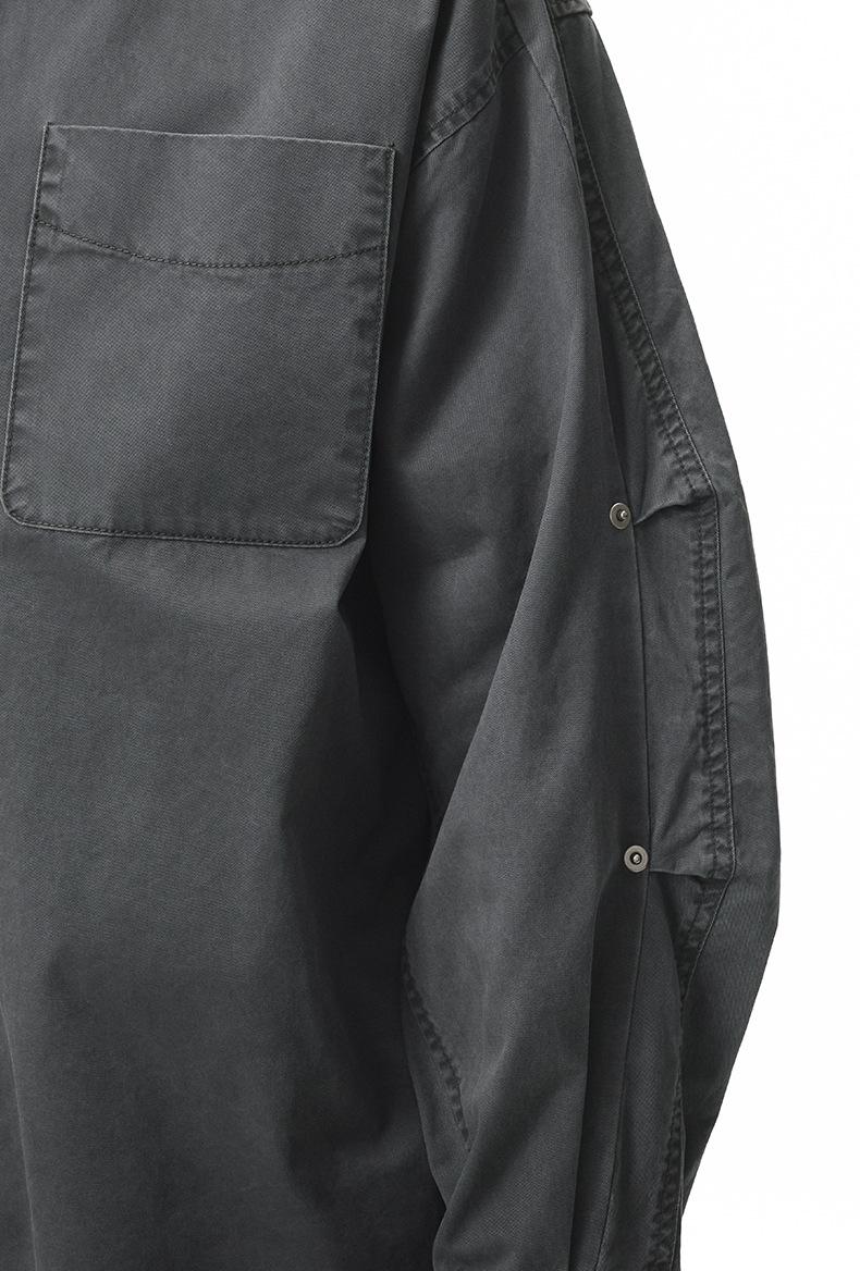 メンズカジュアルスーツ 男性用 秋新作 作業風 洗い加工 長袖襟付きシャツ