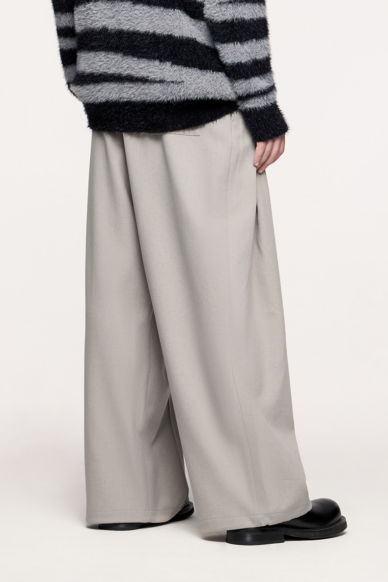 メンズカジュアルスーツ メンズ ワイドパンツ ベルト付き 秋冬 全3色