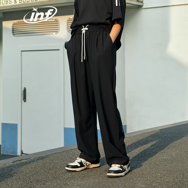 メンズカジュアルスーツ メンズ速乾ワイドパンツ 清涼感抜群春夏用スラックス