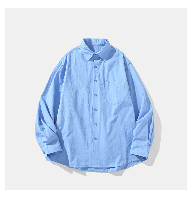 メンズカジュアルスーツ 無地長袖シャツ 全3色 春秋対応