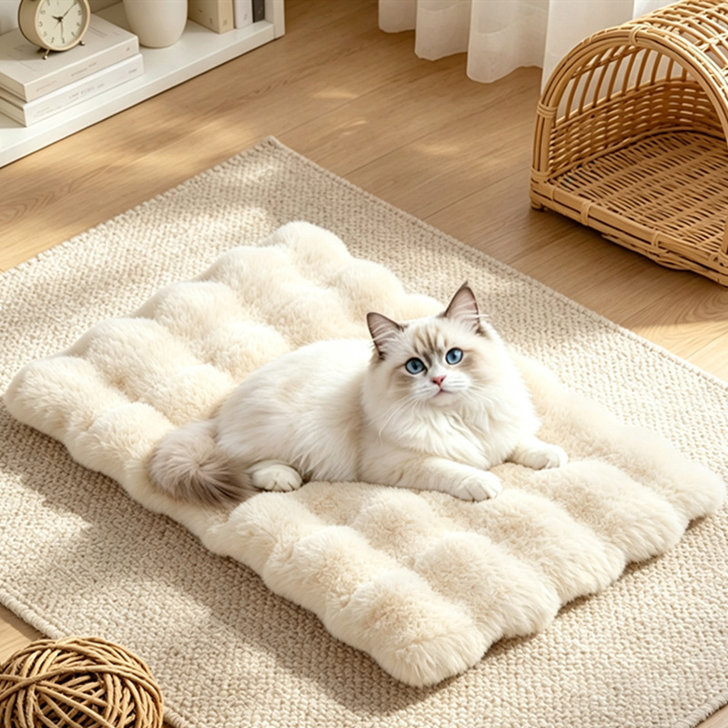 ペットマット ふわふわ波型もこもこ猫用ペットマット
