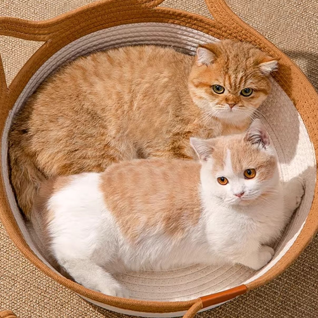 ペットマット ねこのおうち 縄編みバスケット